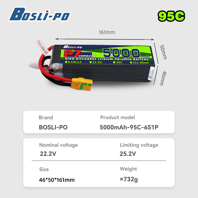 بطارية بوسليبو P7 إصدار 5000 م - مراجعة Drone Battery 4S وسعره