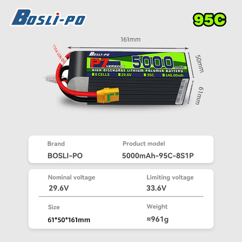 بطارية بوسليبو P7 إصدار 5000 م - مراجعة Drone Battery 4S وسعره